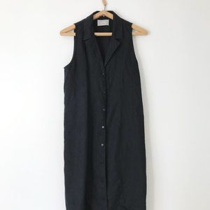 100% Linen Everlane Button-Up Midi Dress Size 8